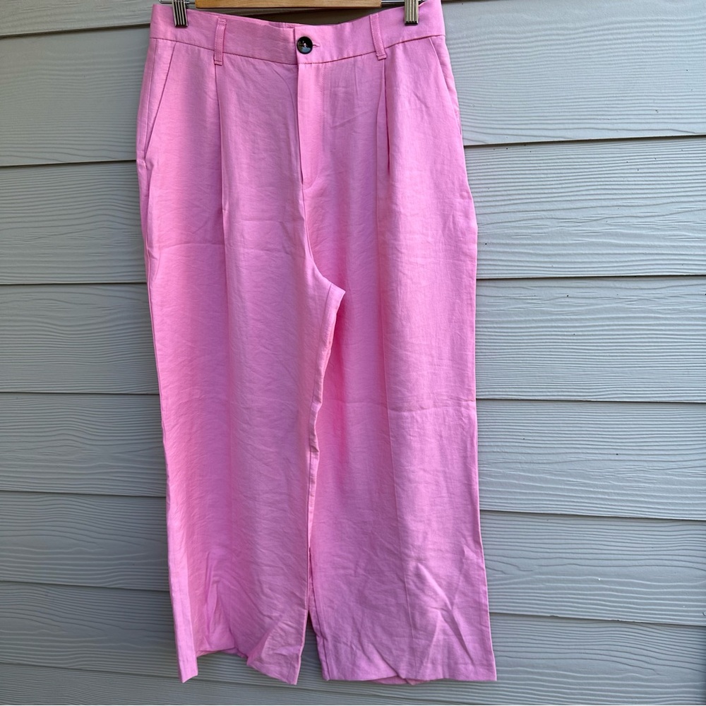 Zara Wide Leg Pants in Pink